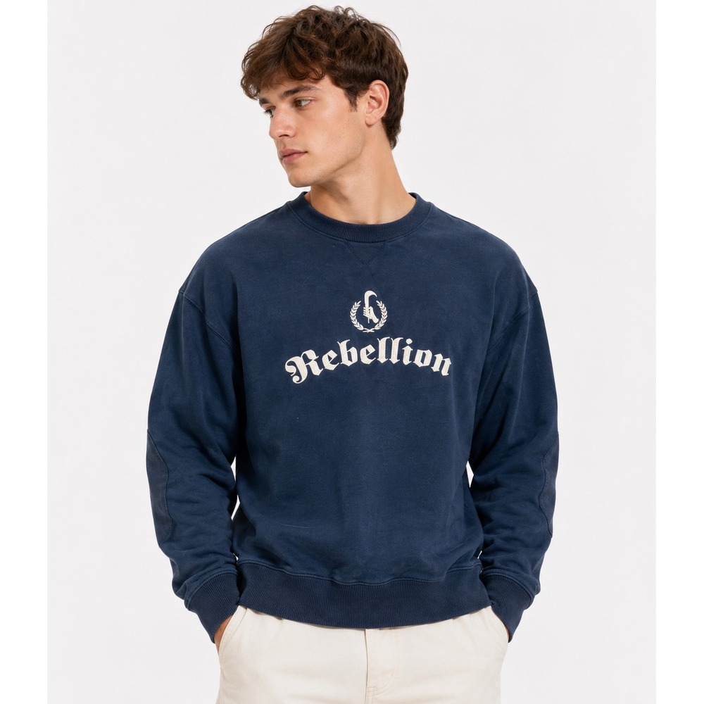 Nike Rebellion Club‎ Crewneck Sweatshirt Navy Blue Mens Size M Made in Egypt